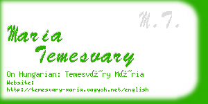 maria temesvary business card